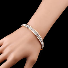 Kaamastra Crystal Cuff Bracelets - Gold
