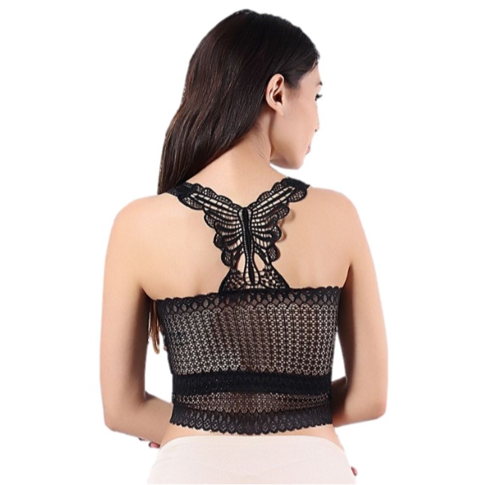 Kaamastra Black Bras Fashion Women’s Lace SexyGirl Y Back Crop Top