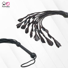 Kaamastra Heavy Duty Leather Black Rose Flogger