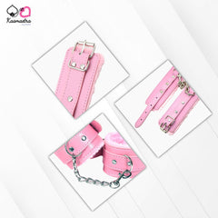 Kaamastra Leather And Fur Pink Cuffs