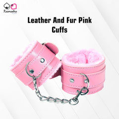 Kaamastra Leather And Fur Pink Cuffs