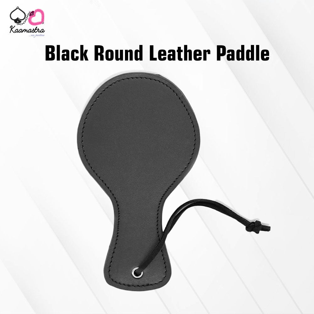 Kaamastra Black Round Leather Paddle