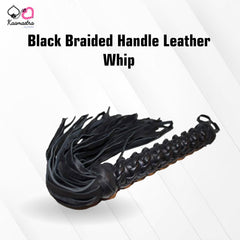 Kaamastra Black Braided Handle Leather Whip