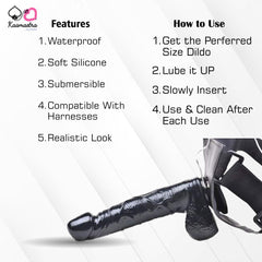 Kaamastra Black Hollow Strap on Vibrating Cock