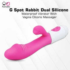 Kaamastra G Spot Rabbit Dual SIlicone Waterproof Vibrator With Vagina Clitoris Massager