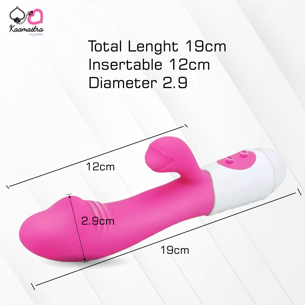 Kaamastra G Spot Rabbit Dual SIlicone Waterproof Vibrator With Vagina Clitoris Massager