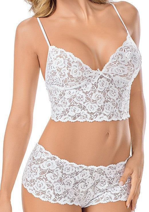 Kaamastra 2 Piece Lace Sleepwear White