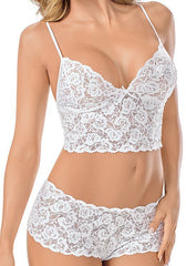 Kaamastra 2 Piece Lace Sleepwear White