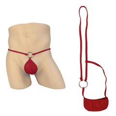 Kaamastra Men Thin Steel Ring With The Temptation Thong Red