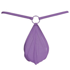 Kaamastra Men Thin Steel Ring With The Temptation Thong Purple