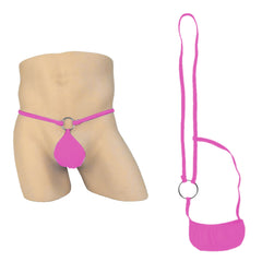 Kaamastra Men Thin Steel Ring With The Temptation Thong Pink