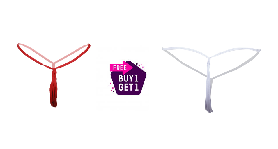Kaamastra Red & White Combo of 2 Teardrop Thong