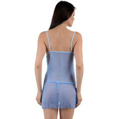 Kaamastra Light Blue Sexy See Through Baby Doll Night Dress