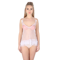 Kaamastra White Sexy Fril Baby Doll