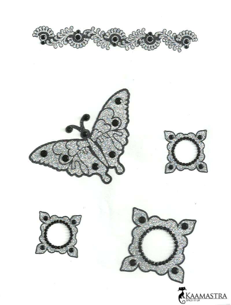 The Silver Butterfly Body Jewel Set