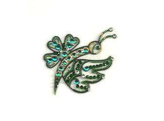 The Green Flower With Butterfly Body Jewel