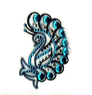 The Turquoise Sitting Peacock Crystal Body Jewel